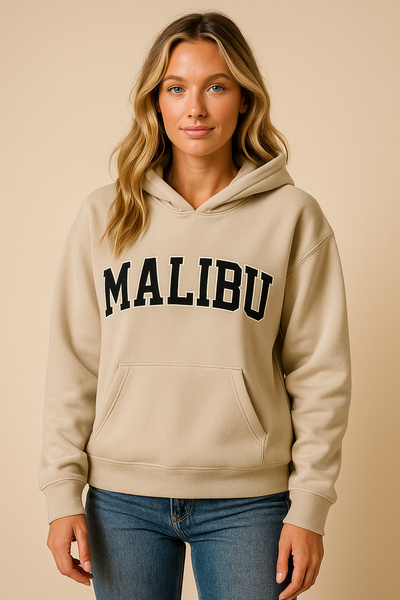 Dames Casual Hoodie met Varsity Malibu Print | Severin