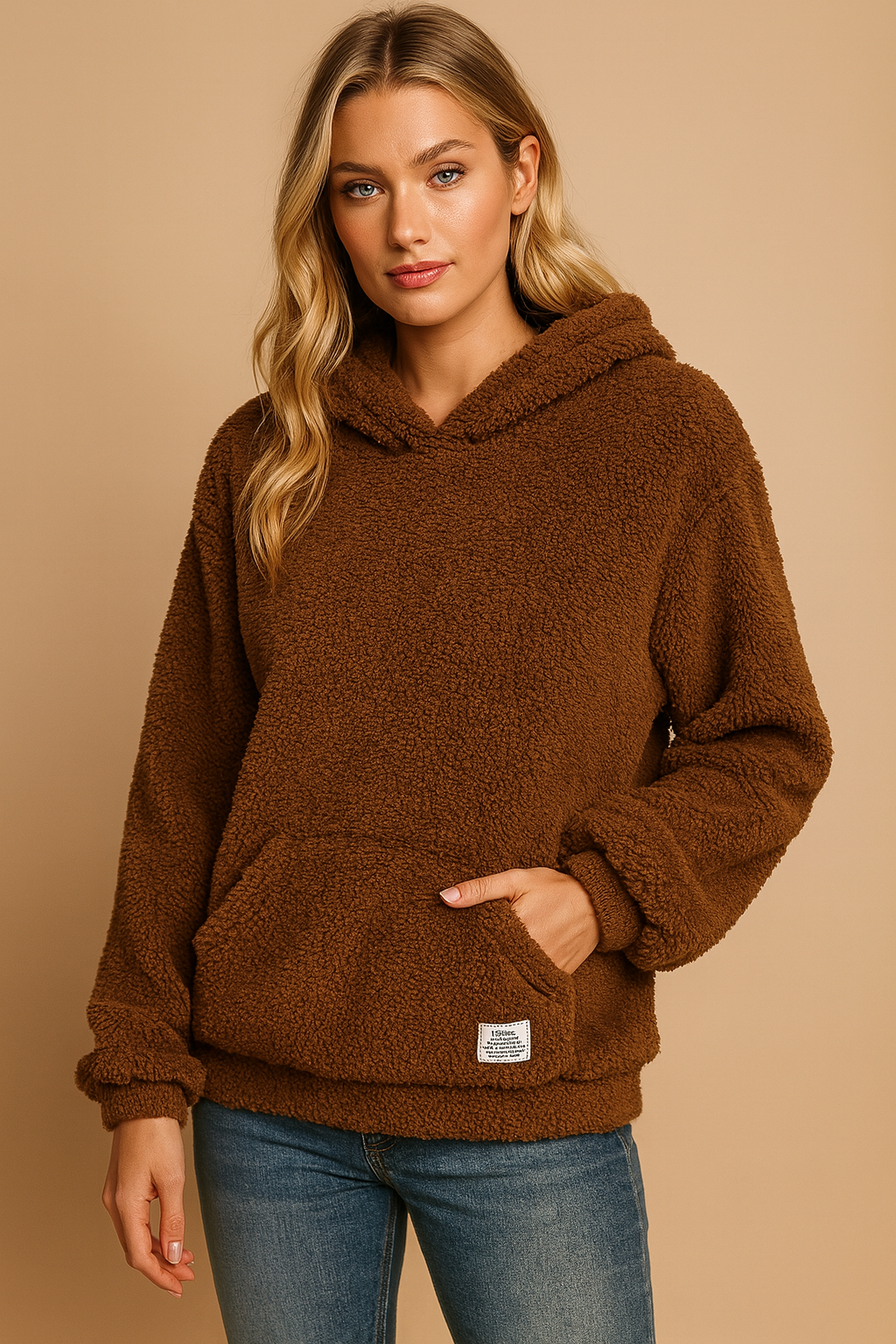 Dames Trendy Stijlvolle Zachte Teddy Hoodie | Shakina