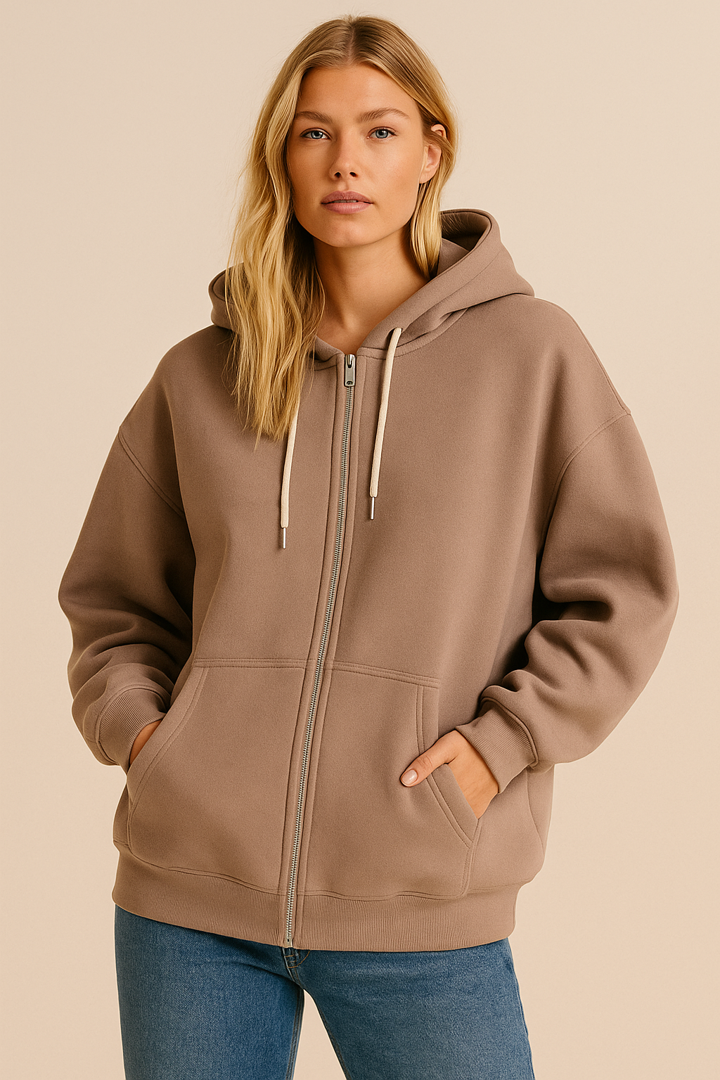 Dames Tijdloze Casual Warme Vest met Capuchon en Rits | Sharona