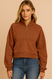 Dames Sportieve Comfortabele Sweater met Halve Rits | Solira