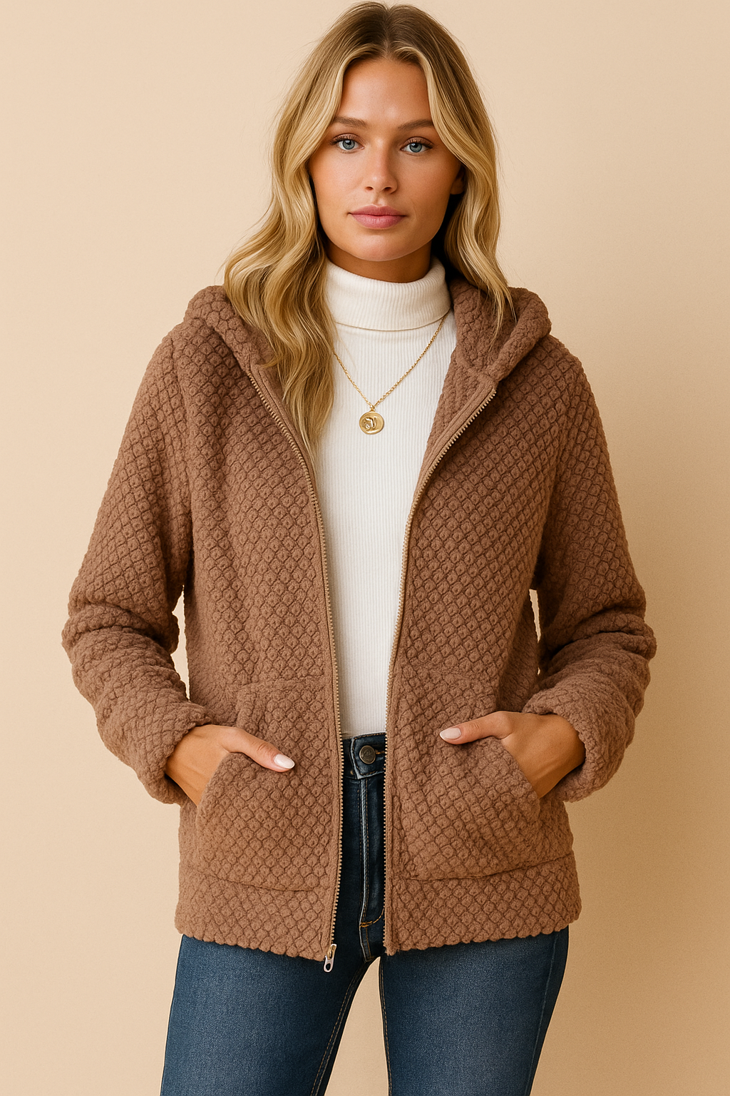 Dames Warme Veelzijdige Zachte Teddy Vest met Capuchon | Sylvia