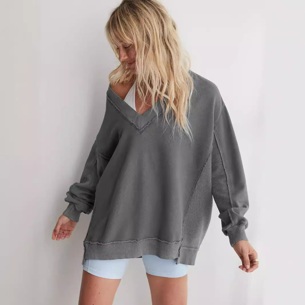 Dames Trui met V-Hals – Comfortabele Losvallende Sweater | Sana