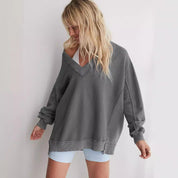 Dames Trui met V-Hals – Comfortabele Losvallende Sweater | Sana