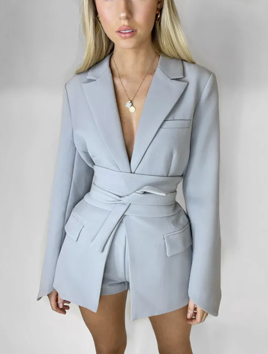Dames Blazer met Ceintuur en Lange Mouwen | Barbara