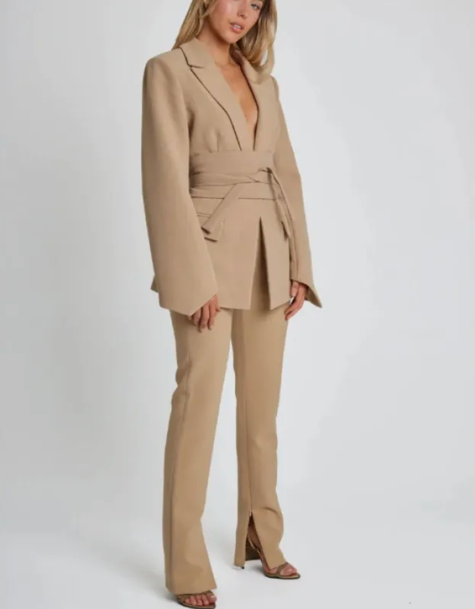 Dames Blazer met Ceintuur en Lange Mouwen | Barbara