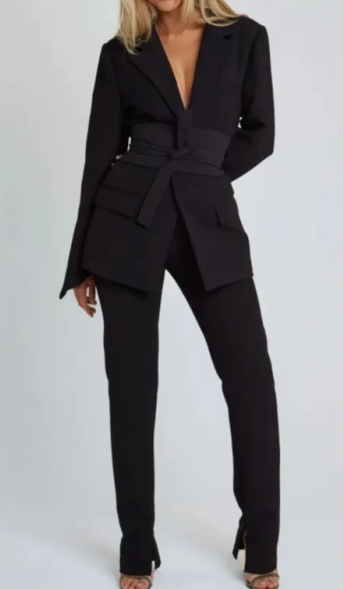 Dames Blazer met Ceintuur en Lange Mouwen | Barbara