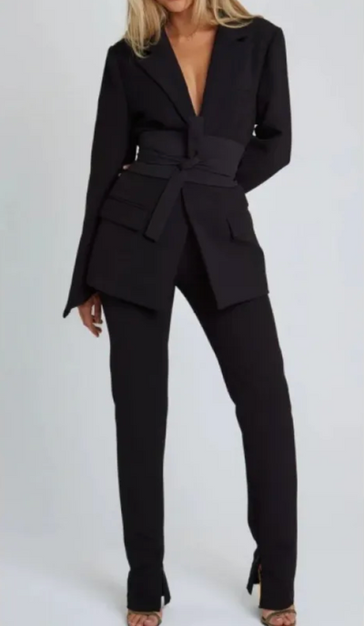 Dames Blazer met Ceintuur en Lange Mouwen | Barbara