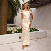 Shula | Dames Elegante Maid of Honor Off-Shoulder Maxi Jurk