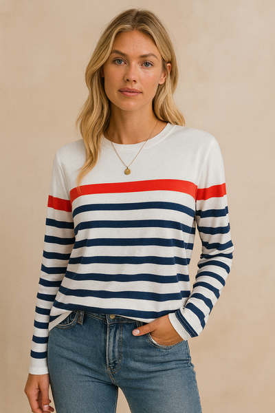 Dames Gestreept Lange Mouwen Shirt | Takuna