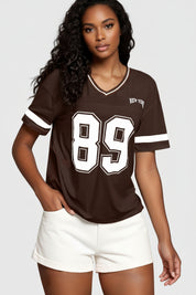 Dames Sportieve American Football T-shirt met Varsity Print | Thanee