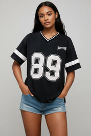 Dames Sportieve American Football T-shirt met Varsity Print | Thanee