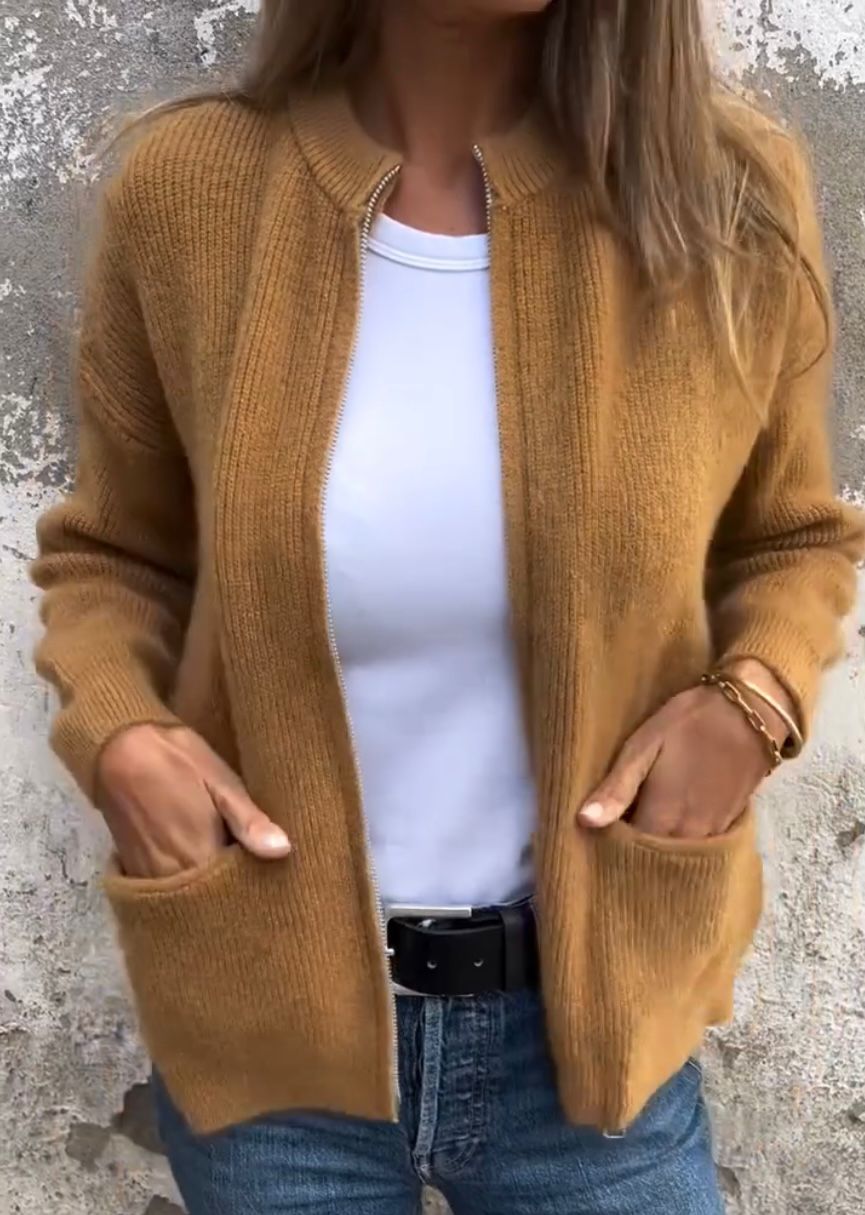 Dames Gebreid Vest met Ritssluiting | Resley