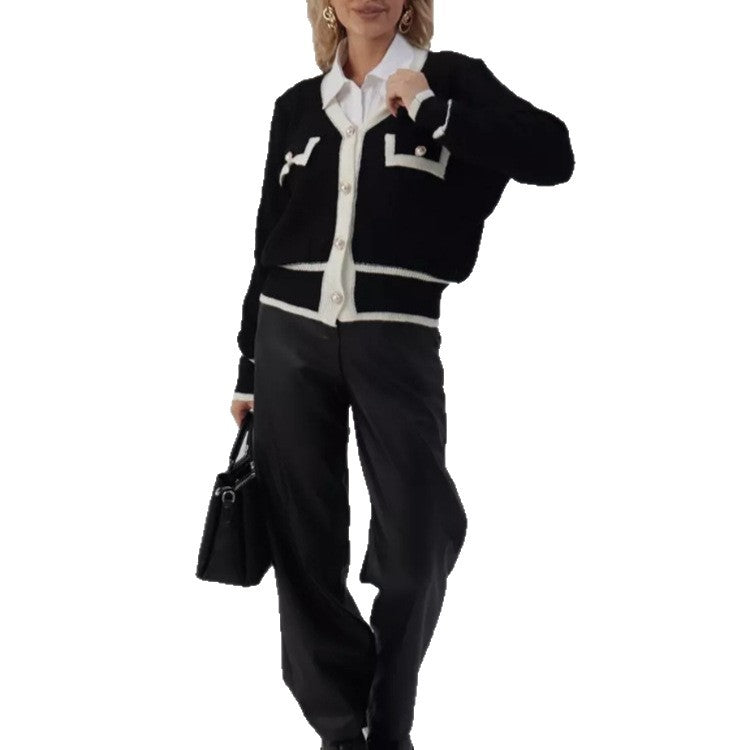 Dames Elegante Stijlvolle Parijs Look Vest met Gouden Knopen en Contrast Details | Thanely