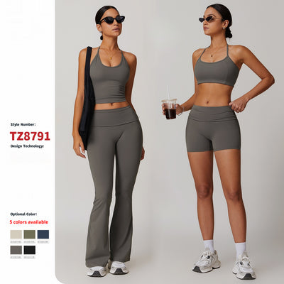 Dames Tweedelige Sneldrogend Naadloze Sportieve Yoga Set met Short en Top | Damila