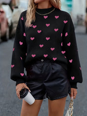 Dames Gebreide Stijlvolle Trui met Hartjes | Roma