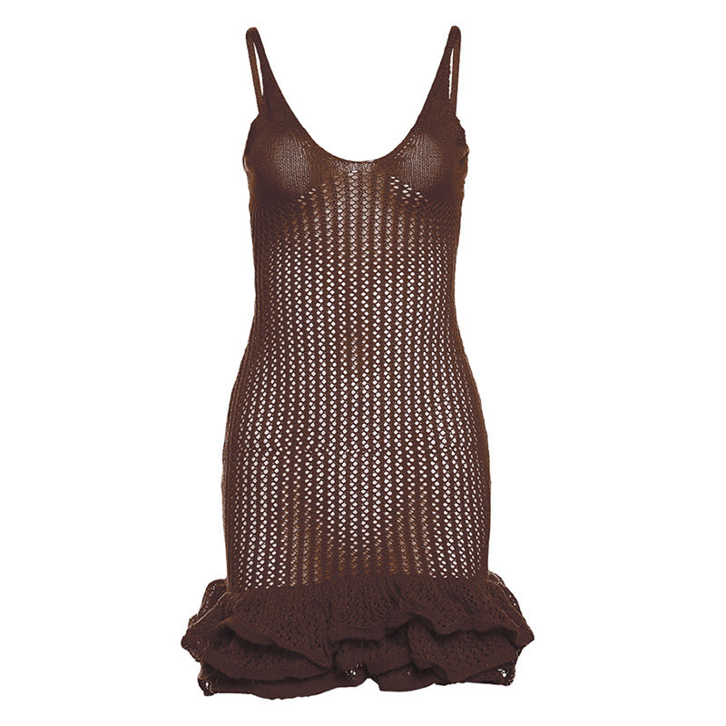 Dames Luchtige Mini Jurk met V-hals en Ruches | Nona