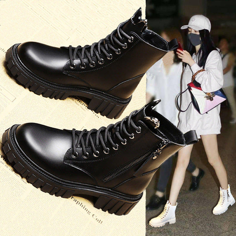 Dames Trendy Boots met Rits Detail en Veters | Erica