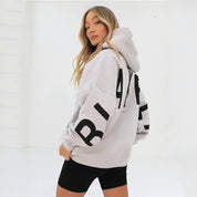 Dames Trendy Warme Hoodie met Capuchon en Statement Text Print | Savannah