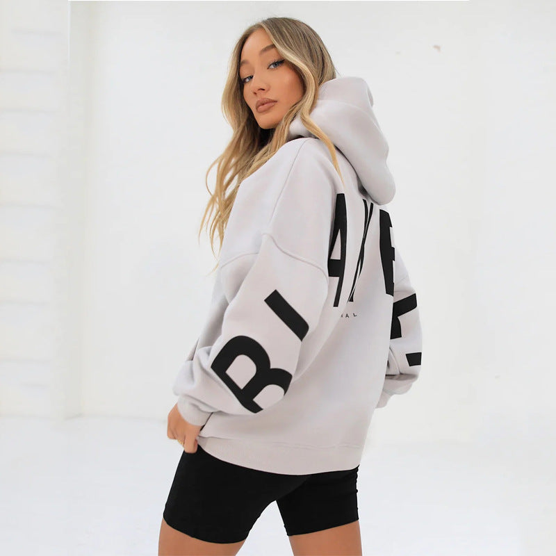 Dames Trendy Warme Hoodie met Capuchon en Statement Text Print | Savannah