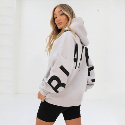 Dames Trendy Warme Hoodie met Capuchon en Statement Text Print | Savannah