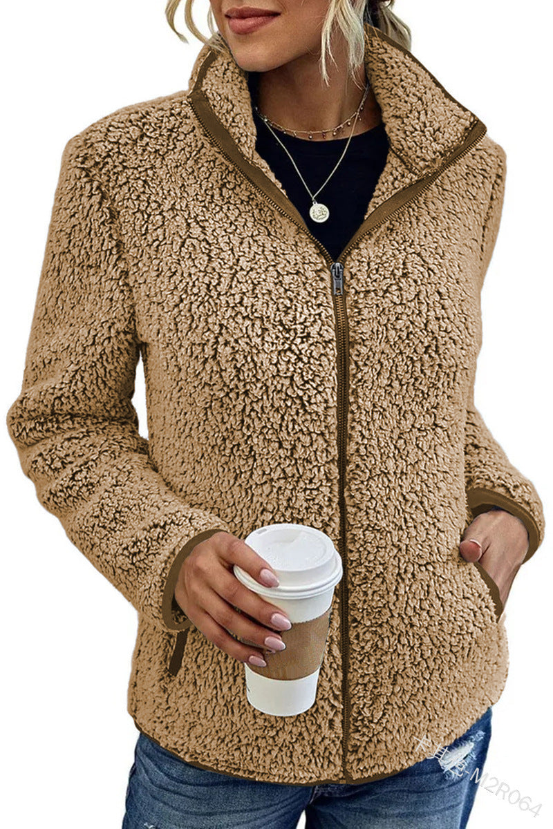 Dames Trendy Elegante Veelzijdige Warme Teddy Fleece Jas met Rits | Baudine