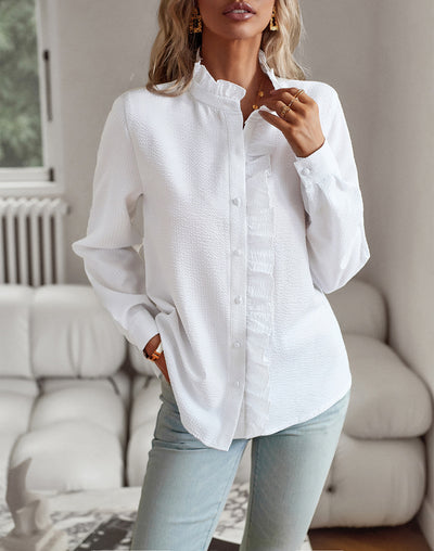 Dames Elegante Fijn Geweven Blouse met Ruches | Helena