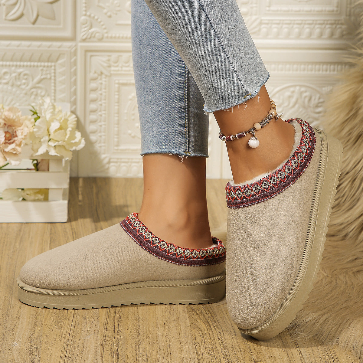 Dames Instap Pantoffels met Warme Voering | Elenora