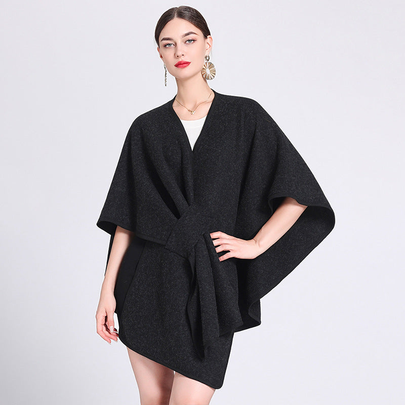 Dames Stijlvolle Elegante Poncho met Riem Detail | Leandra