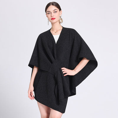 Dames Stijlvolle Elegante Poncho met Riem Detail | Leandra