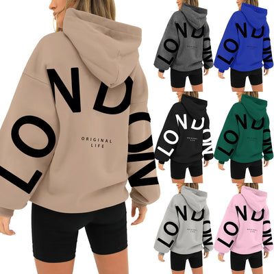 Dames Comfortabele Trendy hoodie met ‘London’-print | Sanoria
