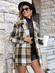 Dames Elegante Trendy Geruite Jas met Ceintuur | Balzana