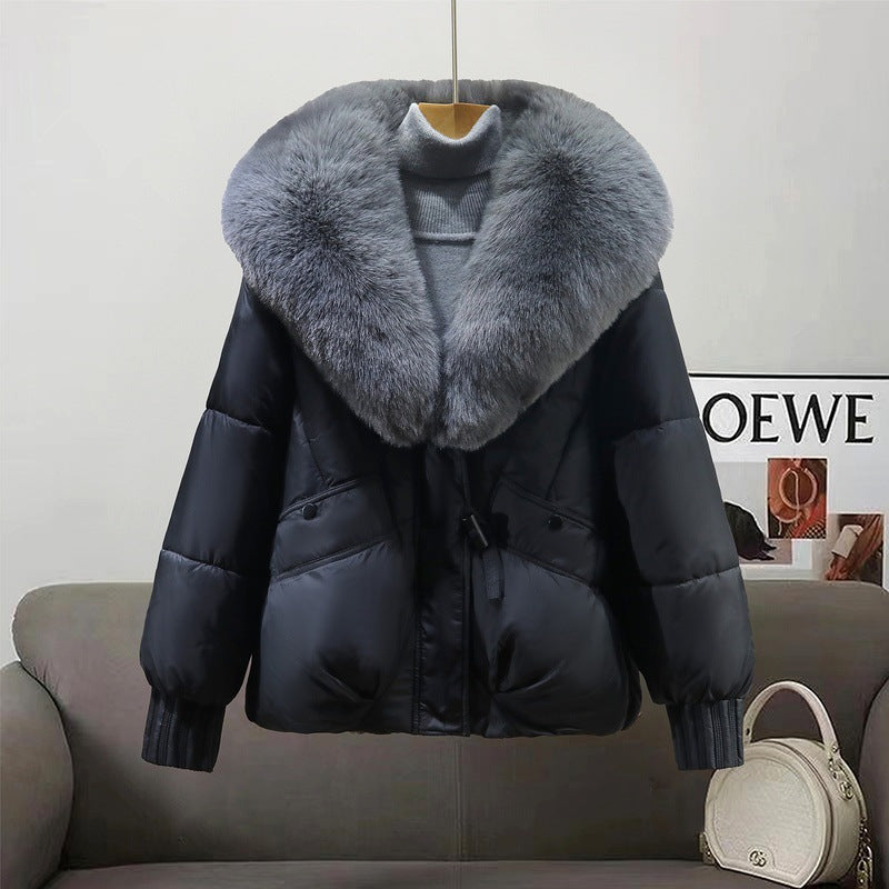Dames Luxe Koreaanse Style Winterjas met Grote Imitatiebontkraag | Bousson