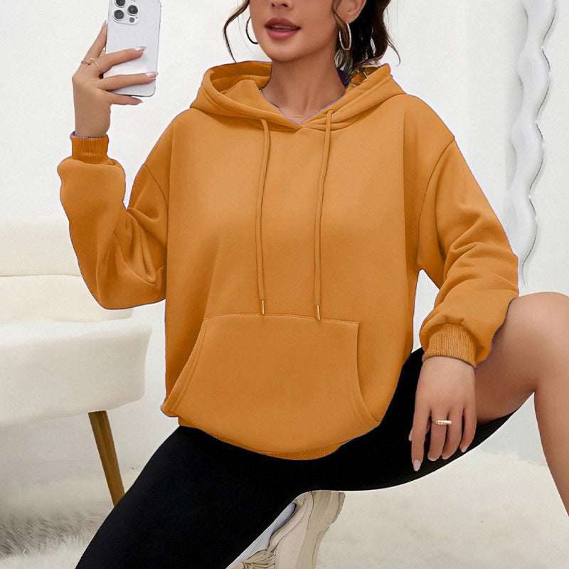 Dames Basic Casual Oversized Hoodie met Kangoeroezak | Selara