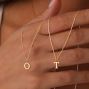 Dames Stijlvolle Trendy Vergulde Gouden Initialen Ketting met Letter | Lanette