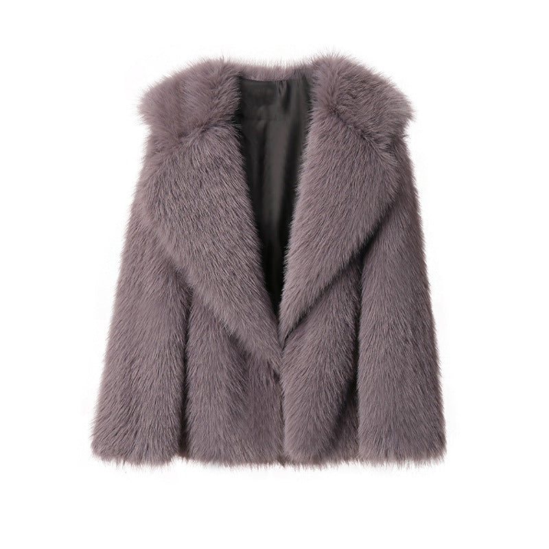 Dames Trendy Volume Stijlvolle Faux Fur Jas met Grote Kraag | Balthy