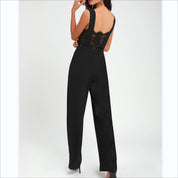 Dames Elegante Jumpsuit met Kant en Diepe V-Hals op de Rug | Analea