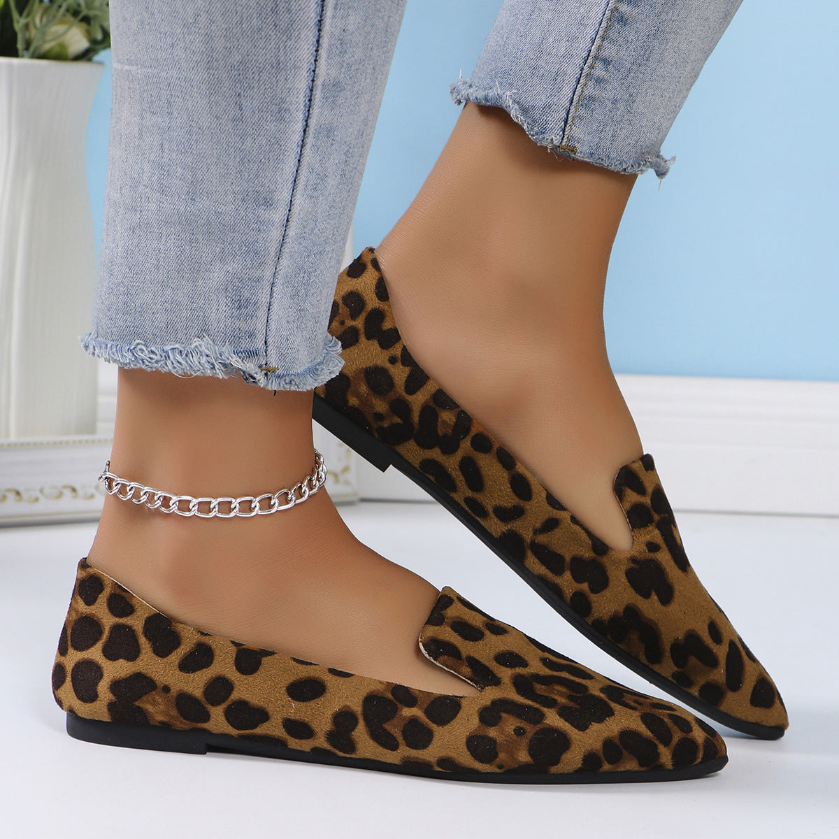 Dames Panterprint Ballerina’s met Puntige Neus - Trendy Loafers | Evaria