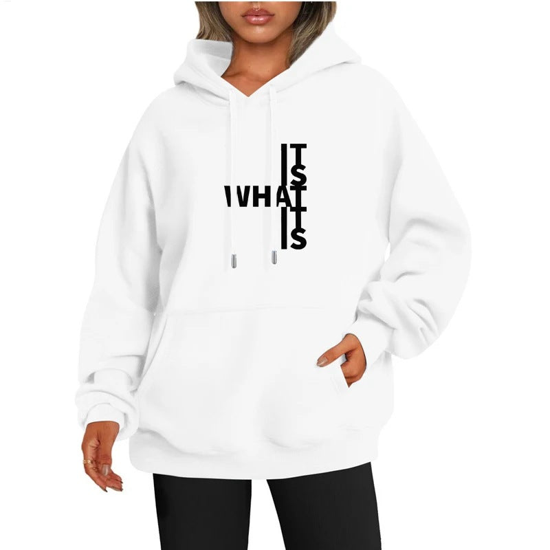 Dames Trendy Warme Hoodie met Statement Text Print | Salonne