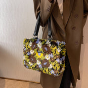 Dames Trendy Bloemen Schoudertas van Zachte Pluche | Larry