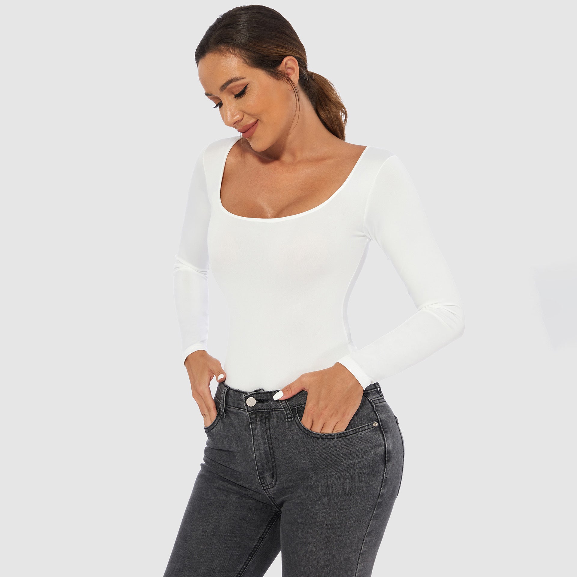 Dames Comfortabele Corrigerende Bodysuit met Lange Mouwen | Moana