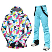 Dames Trendy Kleurrijk Trendy Waterdichte Tweedelige Ski Pak | Varuska