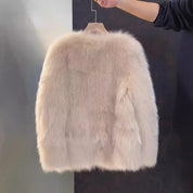 Dames Elegante Trendy Luxe Faux Fur Jas met Zakken | Betania