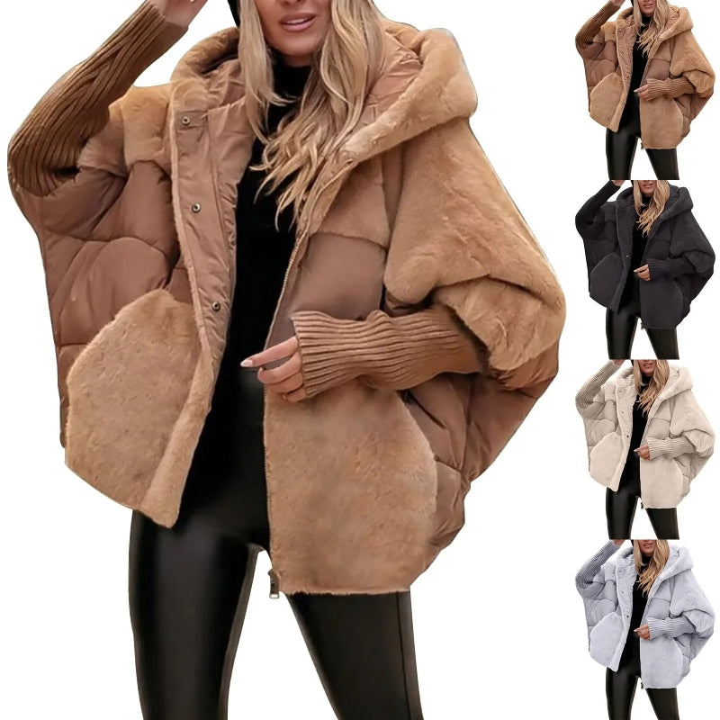 Dames Luxueuze Elegante Trendy Winterjas met Faux Fur Details en Capuchon | Bonadine
