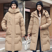 Dames Koreaanse Style Trendy Essential Lange Gewatteerde Puffer Winter Jas | Baloa