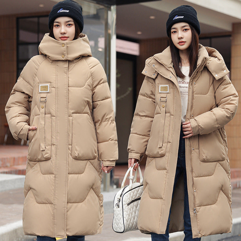 Dames Koreaanse Style Trendy Essential Lange Gewatteerde Puffer Winter Jas | Baloa