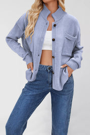 Dames Stijlvolle Zacht Gebreide Vest met Staande Kraag | Renea