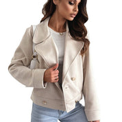 Dames Stijlvolle Korte Jas met Knopen | Basira