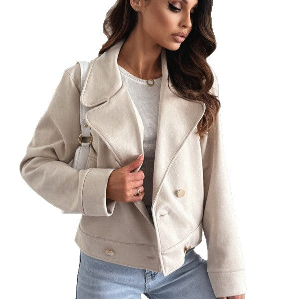Dames Stijlvolle Korte Jas met Knopen | Basira