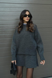 Dames Trendy en Comfortabele Gebreide set met Top en Rok | Delissa