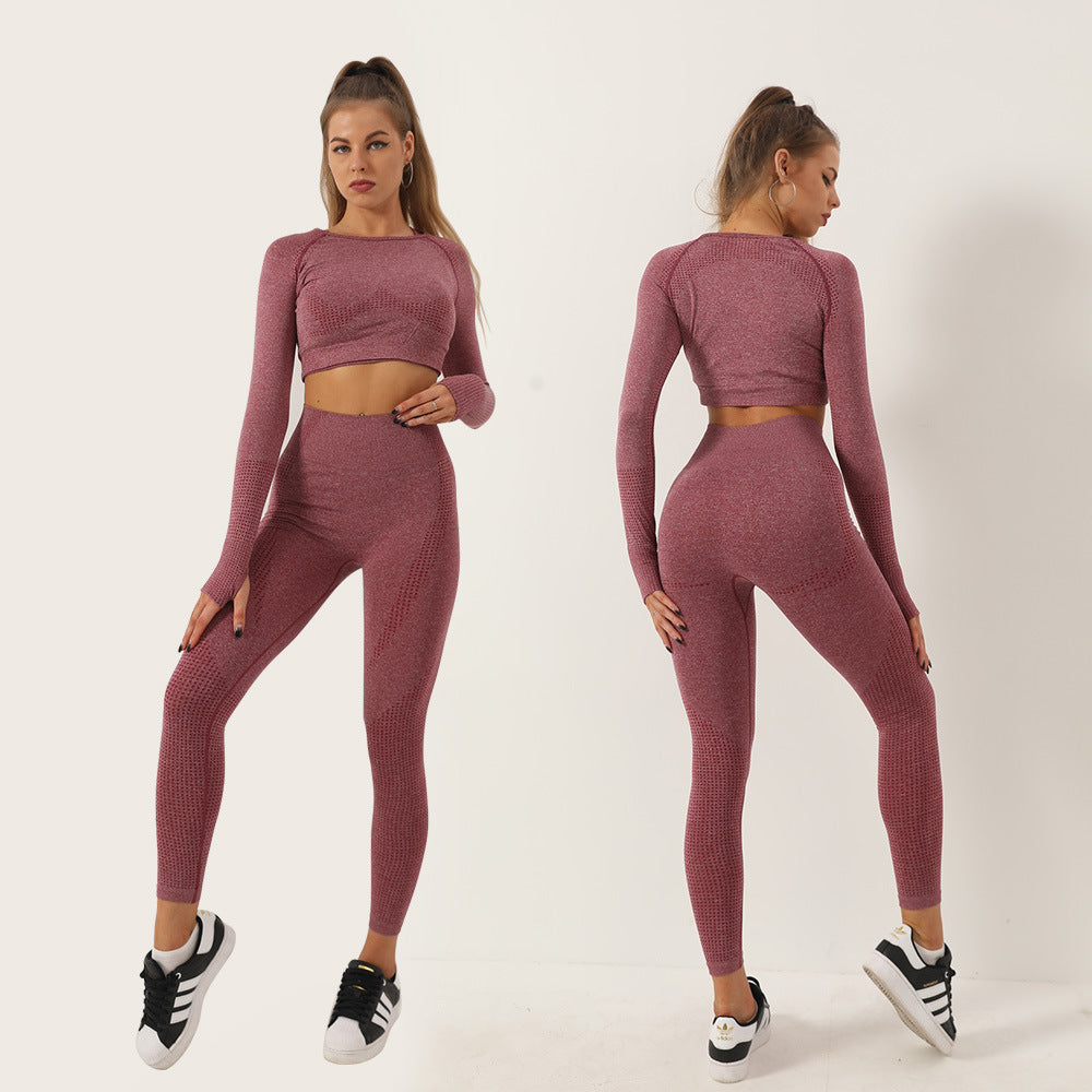 Dames Naadloze Yoga Sportset met Legging en Top | Damaris